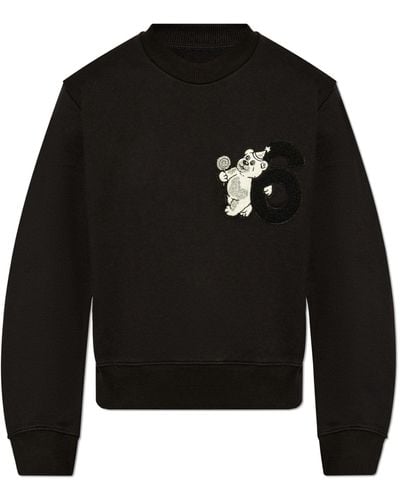 MM6 by Maison Martin Margiela Sweatshirt With Patch - Black