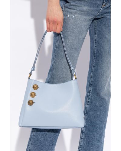 Balmain ‘Embleme’ Shoulder Bag, , Light - Blue