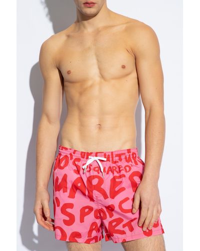 DSquared² Swimming Shorts With Logo - Red