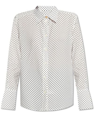 Paul Smith Shirt With Dotted Pattern, - White