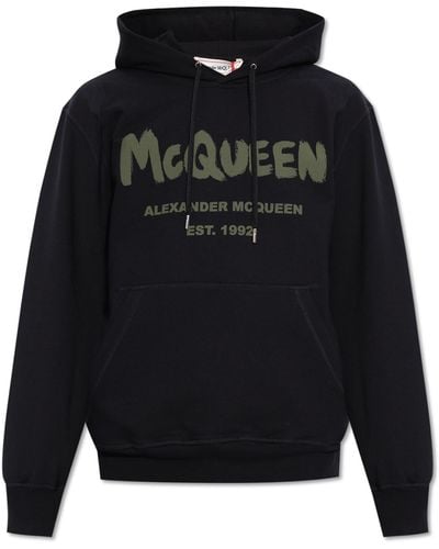 Alexander McQueen Printed Hoodie - Black