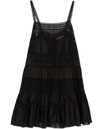 Zimmermann Cotton Dress With Straps, - Black
