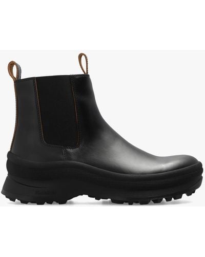 Jil Sander Leather Ankle Boots - Black