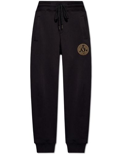 Versace Joggers With Logo - Black