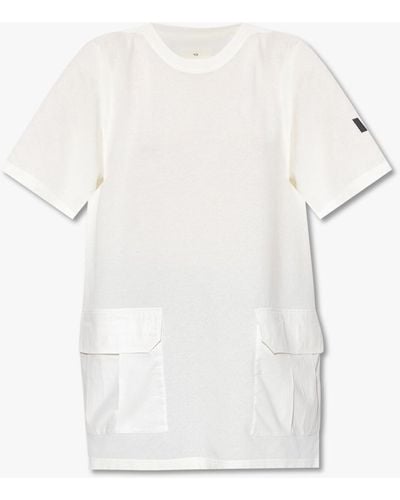 Y-3 T-Shirt With Pockets, ' - White