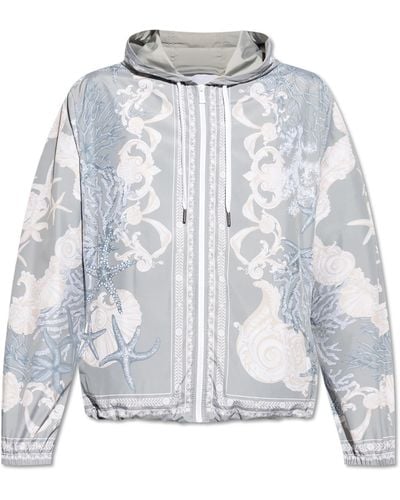 Versace Jacket With `barocco Sea` Print, - Grey