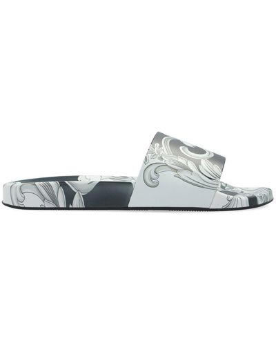 Versace Rubber Slides - Gray