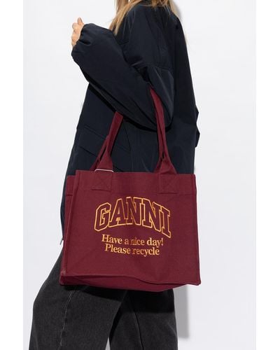 Ganni Shopper Bag, - Red