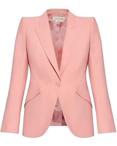 Alexander McQueen Blazer With Pockets, - Pink