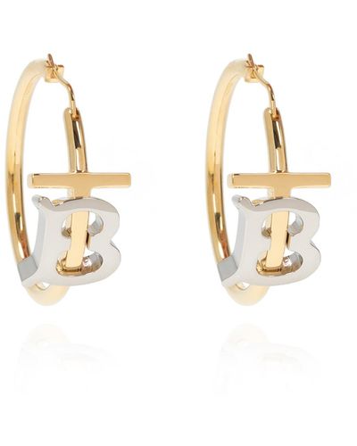 Burberry Earrings With Logo - Metallic