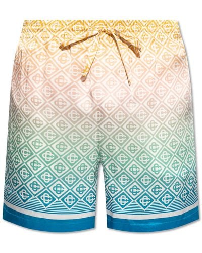 Casablancabrand Silk Shorts, - Blue