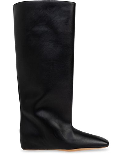 Jil Sander Leather Boots, - Black