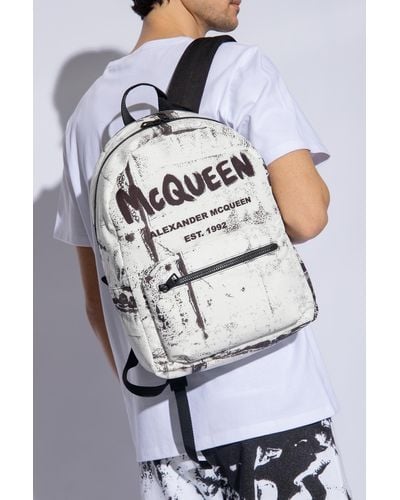 Alexander McQueen Backpack With Logo, - Gray