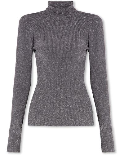 Gestuz ‘Silvigz’ Ribbed Turtleneck Jumper - Grey