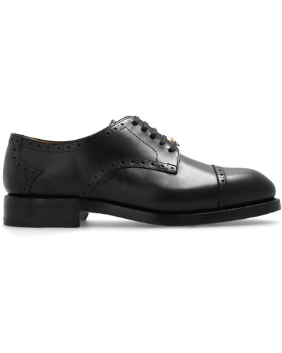 Gucci Leather Derby Shoes - Black