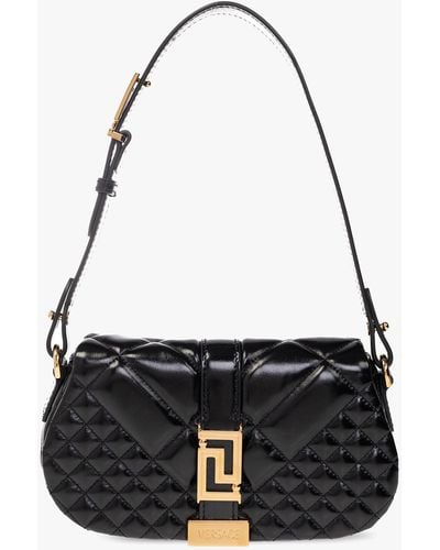 Versace Greca Goddess Mini Quilted Shoulder Bag - Black