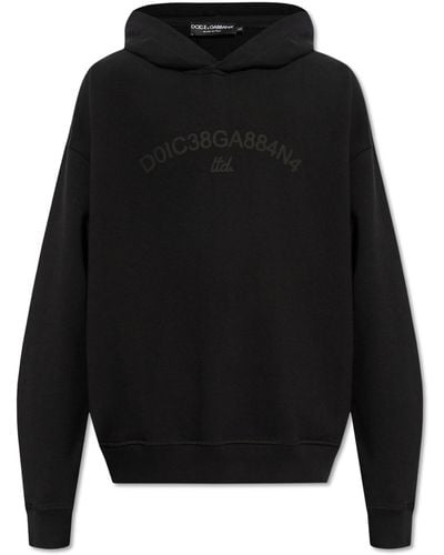 Dolce & Gabbana Hoodie With Logo, - Black