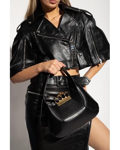 Alexander McQueen ‘Jewelled Hobo’ Handbag - Black