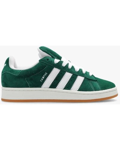 adidas Campus 00s Brand-stripe Low-top Suede Trainers - Green