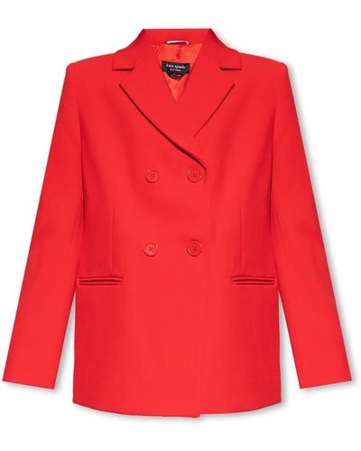 Kate Spade Double-Breasted Blazer - Red