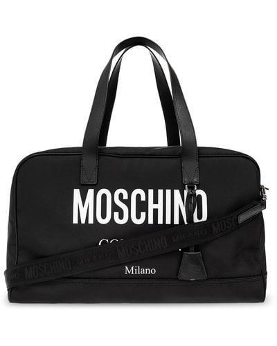 Moschino Duffel Bag With Logo - Black