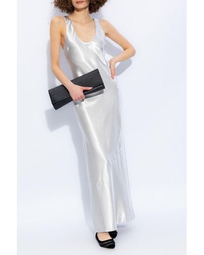 Anine Bing 'camille' Slip Dress In Satin, - White