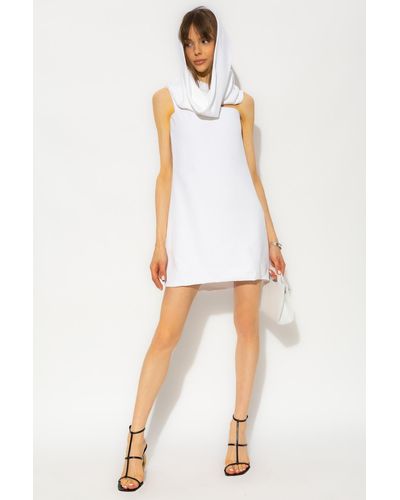 Ferragamo Hooded Mini Dress - White