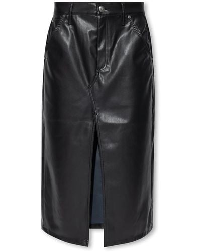 Rag & Bone Faux Leather Skirt - Black