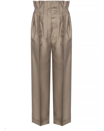 Acne Studios Wool Pleat-front Trousers - Natural