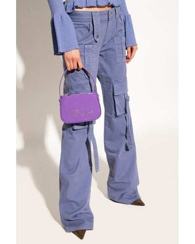 Blumarine Patent Leather Shoulder Bag - Purple