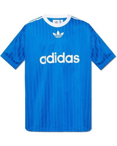 adidas Originals Adicolor Logo-print Recycled-piqué T-shirt - Blue