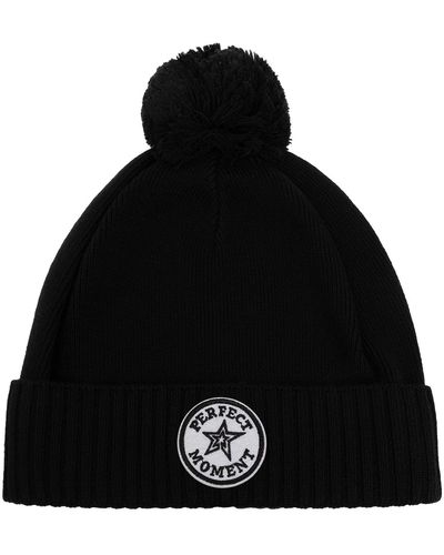 Perfect Moment Beanie With Logo, - Black