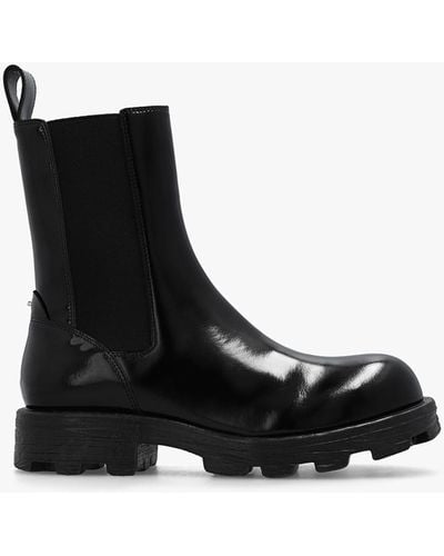 DIESEL ‘D-Hammer’ Leather Ankle Boots - Black