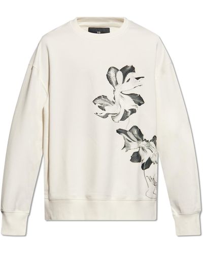 Y-3 Floral Sweatpants, - White