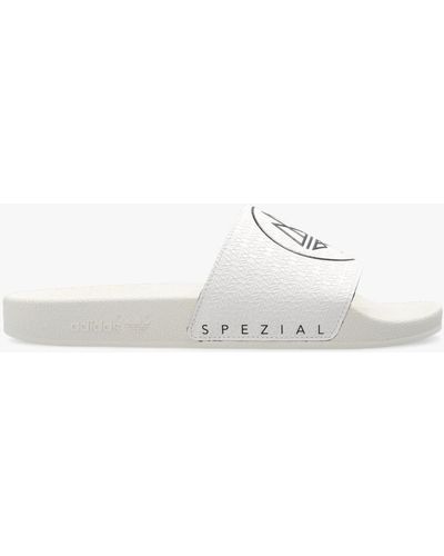 adidas Originals Spezial Adilette Logo-print Rubber Slides - White