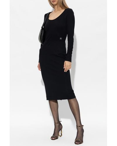 Dolce & Gabbana Dress With Long Sleeves - Black