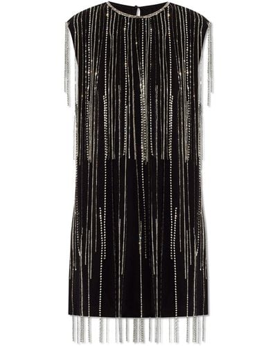 AllSaints Ilia Diamante-embellished Recycled-polyester Mini Dress - Black