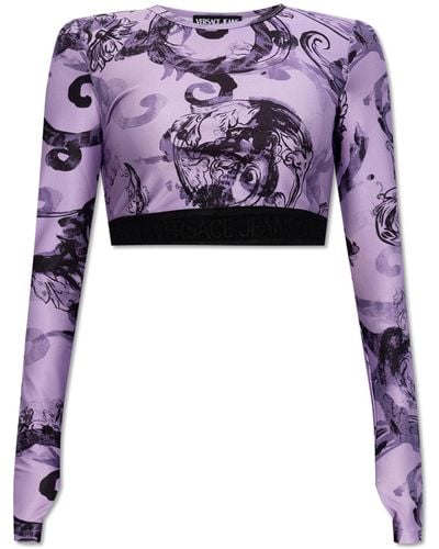 Versace Jeans Couture Cropped Top, - Purple