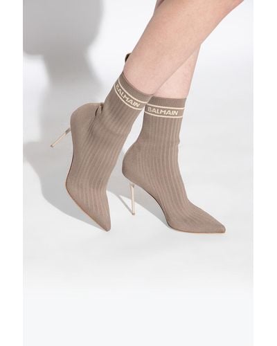 Balmain ‘Skye’ Heeled Boots - Brown
