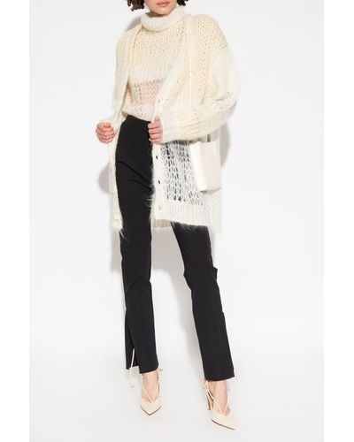 Undercover Cardigan With Decorative Knit - White