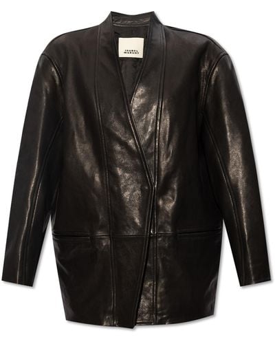 Isabel Marant Leather Jacket 'Ikena' - Black