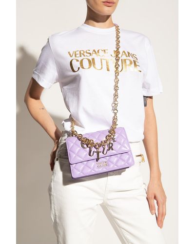 Versace Quilted Shoulder Bag - Purple