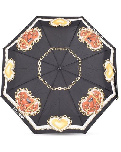 Moschino Umbrella With Logo - Gray