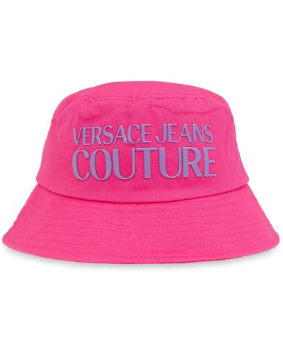 Versace Hat With Logo, - Pink
