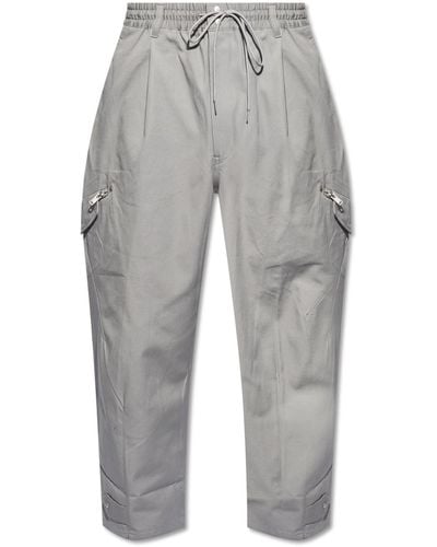 Y-3 Cotton Cargo Trousers, - Grey