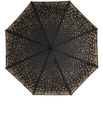 Moschino Umbrella With Logo, - Black