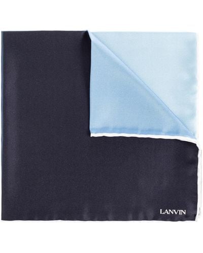 Lanvin Silk Pocket Square, - Blue