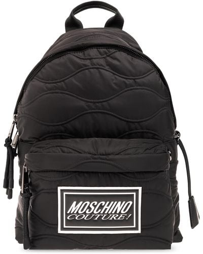 Moschino Quilted Backpack, - Black
