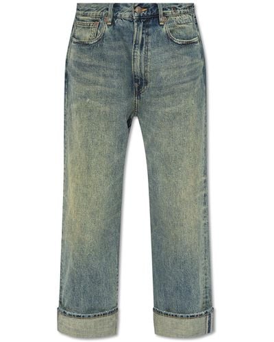 R13 Jeans With A Vintage Effect, - Green
