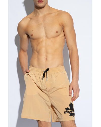 DSquared² Swimming Shorts With Logo - Natural